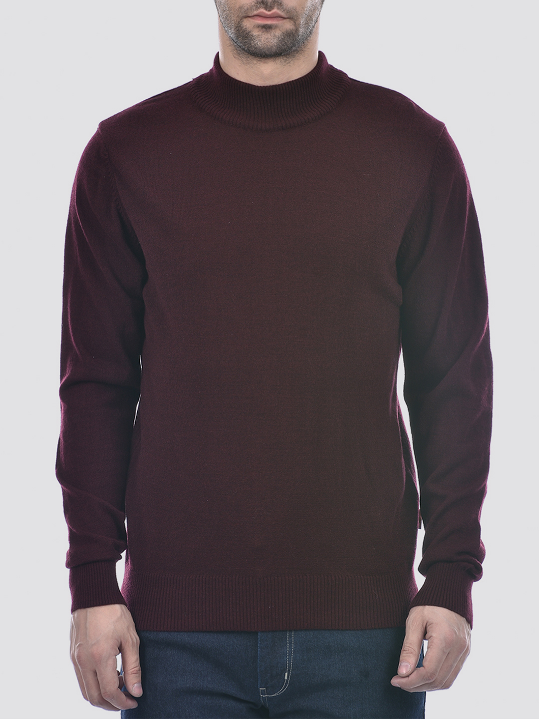 Numero Uno Men Solid Maroon Sweater